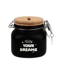 Luxe spaarpot - Follow your dr + snoepzak 400 gram Luxe spaarpot - Follow your dreams + snoepzak 400 gram