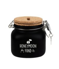 Luxe spaarpot - Honeymoon + snoepzak 400 gram Luxe spaarpot - Honeymoon + snoepzak 400 gram