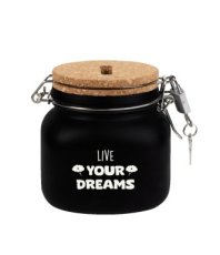Luxe spaarpot - Live your drea + snoepzak 400 gram Luxe spaarpot - Live your dreams + snoepzak 400 gram
