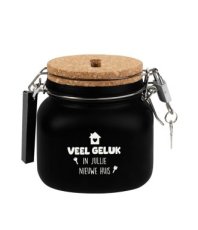 Luxe spaarpot - Nieuwe huis + snoepzak 400 gram Luxe spaarpot - Nieuwe huis + snoepzak 400 gram